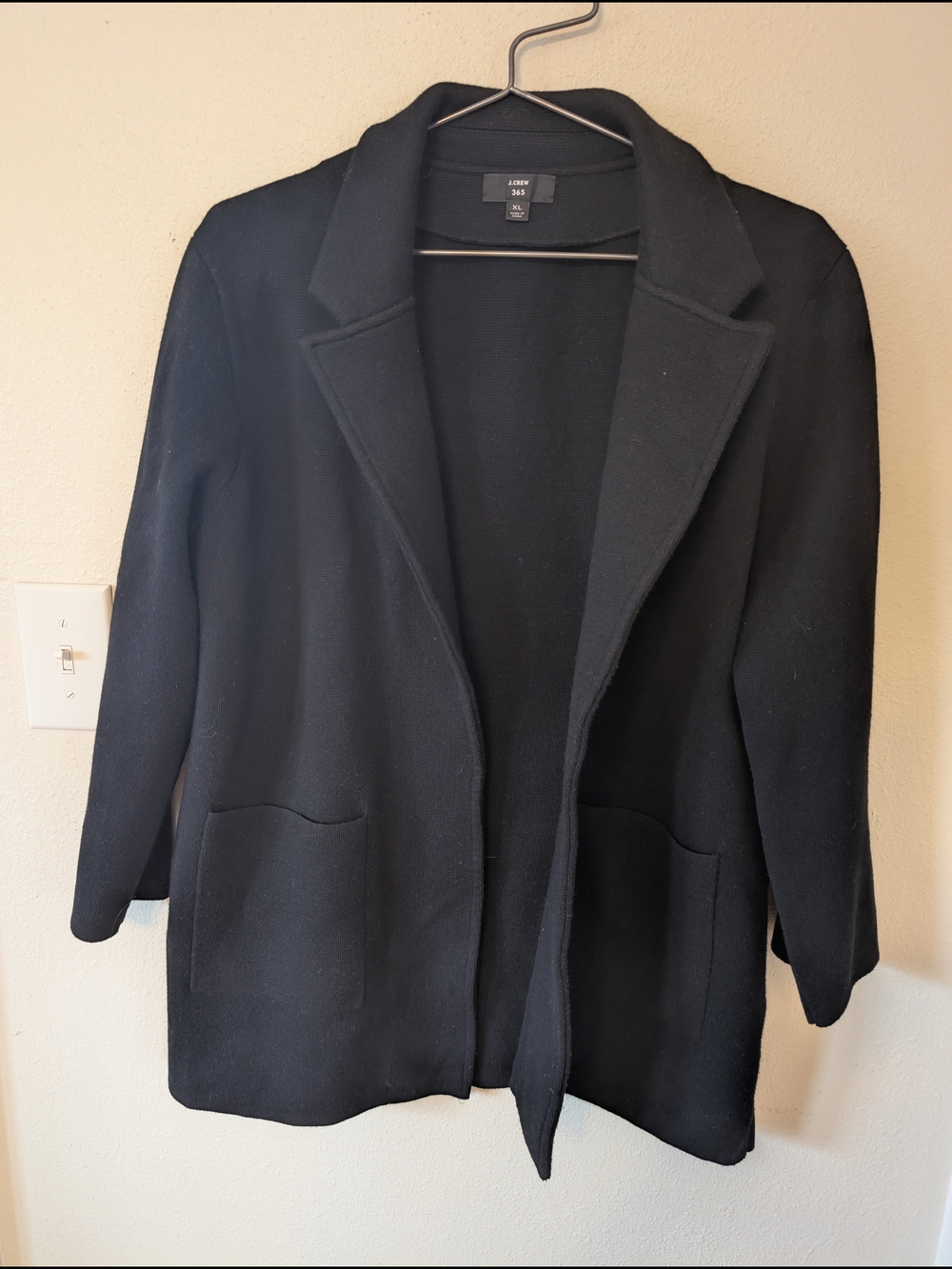 J.Crew 365 Sophie Black Open Front Sweater Blazer XL